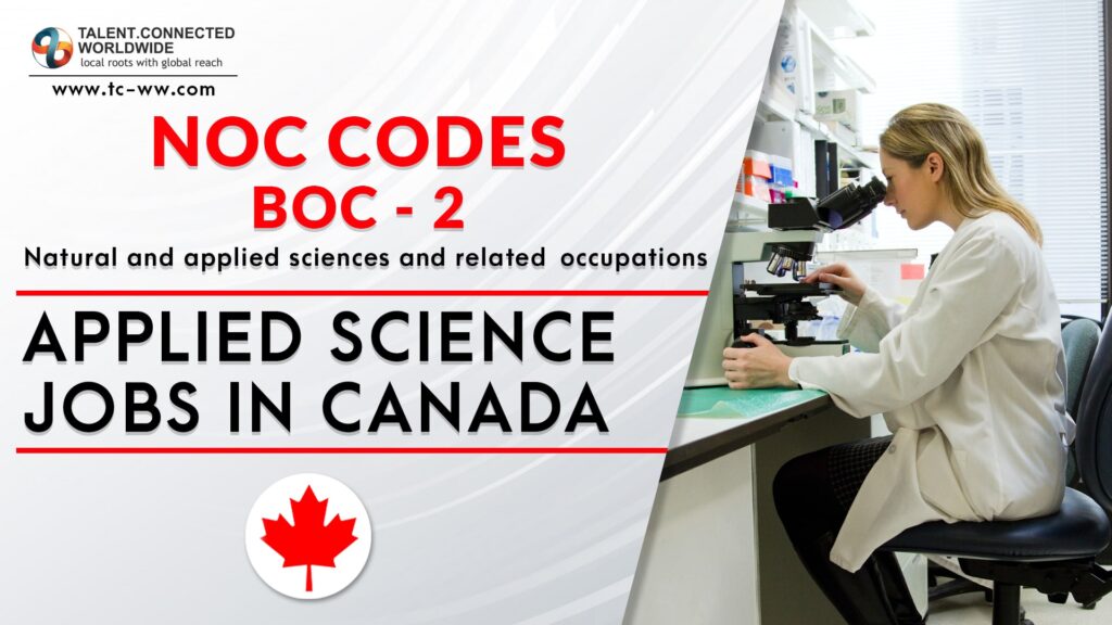Applied science job in Canada NOC Codes BOC-2
