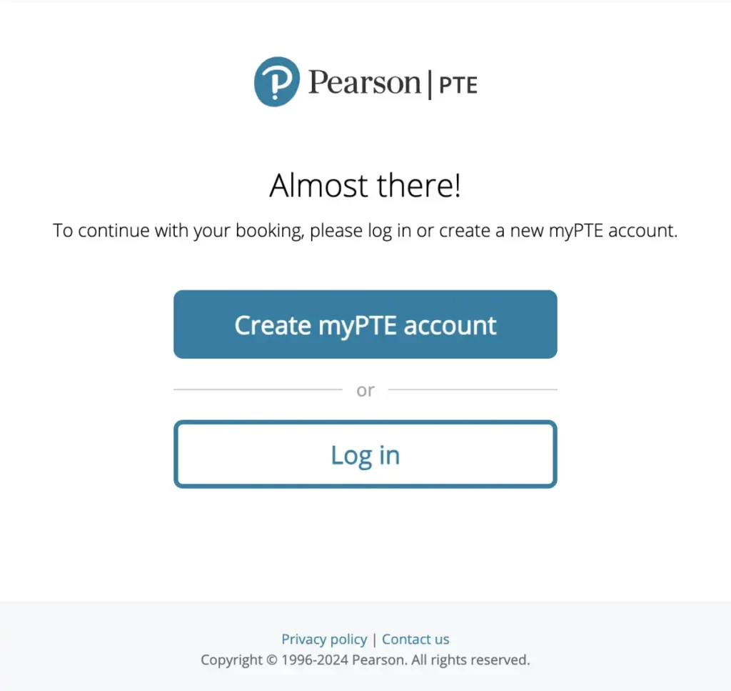 Create-myPTE-account
